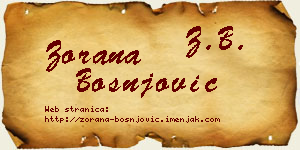 Zorana Bošnjović vizit kartica